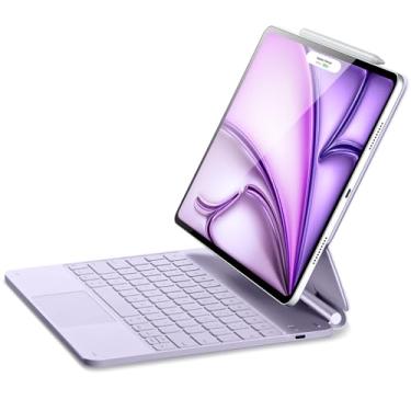 Imagem de ESR Teclado Para Ipad Air 13" Da (M3.2025/M2.2024), Magic Keyboard Pro 12,9", Suporte Cantilever Flutuante De Fácil Instalação, Trackpad Multitoque Precisão, Série Rebound, Roxo 【Não 13】