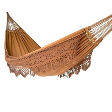 Imagem de Rede Descanso Reforçada Rede Dormir Casal king Gigante Varanda Artesanal Areia