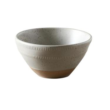 Imagem de Japonês doméstico retrô sob o vidrado cor simples e requintada tigela de arroz de grande capacidade - branco fosco