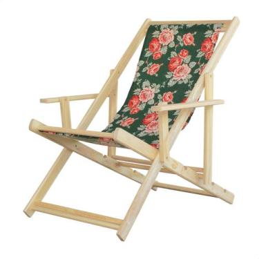 Imagem de Espreguiçadeira Dobrável para Piscina ou Varanda - Madeira Maciça, Com