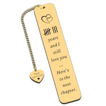 Imagem de Presentes de aniversário de bronze para homens e mulheres, presentes de casamento de aniversário de 8 anos para ele, marcador de livro romântico de 8º aniversário para marido, esposa, namorada