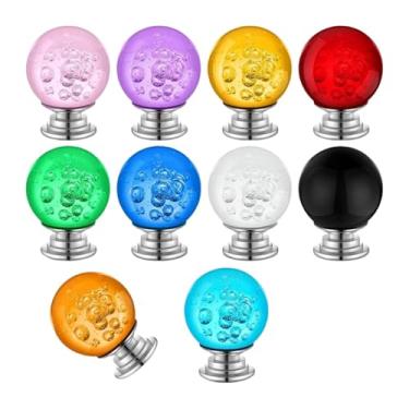 Imagem de Ｂｅｓｇａ 10 peças de puxadores de armário, puxadores de gaveta, vidro colorido, 30 mm, de armário, ferragens para quarto infantil, sala de estar, armário,