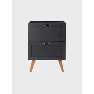 Imagem de Gabinete para Banheiro 60cm Retro Mdf Grafite Milano - On Móveis