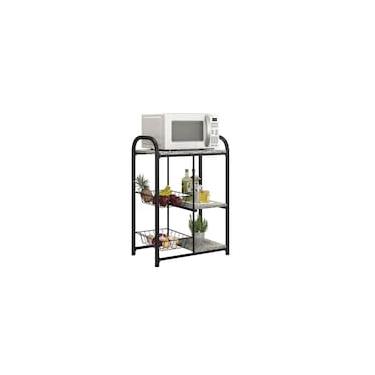 Imagem de Fruteira Multiuso Fabone Aspen 2 Cestas Aço Carbono Pintura Epóxi 3 Prateleiras Granito Preto Fosco