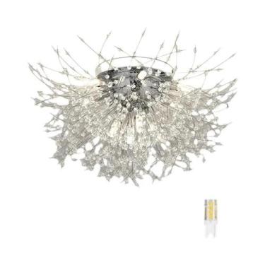 Imagem de Lustre De Cristal Estilo Moderno, Três Cores, Lâmpada De Teto Para Qua