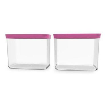 Imagem de Kit Conjunto 02 Potes Herméticos Para Mantimentos Acrílico - Helsim, R