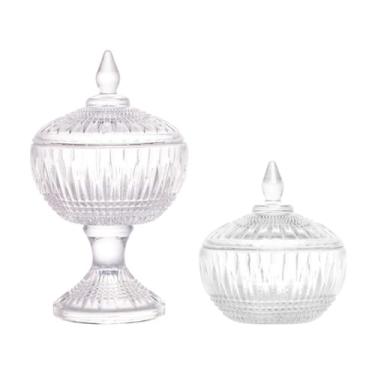 Imagem de Kit de Potiche de Cristal com Pé e Potiche de 12cm QUEEN