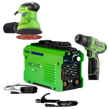 Imagem de Máquina Inversora De Solda Fix1650 Bivolt 160a Mma Tig + Parafusadeira Furadeira 12V 750Rpm 15Nm Sem Fio PFN12 + Lixadeira Roto Orbital 240W 12000Opm 125mm 127V LON240 NEVVO
