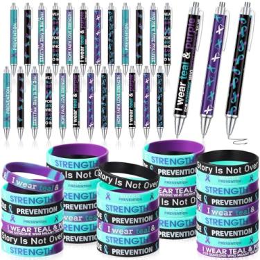 Imagem de Dispowreath 72 peças, presente de conscientização, prevenção de suicídio, pulseiras de conscientização sobre suicídio, canetas esferográficas de borracha inspiradoras para eventos de caridade