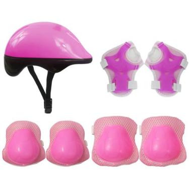 Imagem de Kit Radical Equipamento Proteção Plus Infantil Rosa - DM Toys