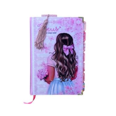 Imagem de Bíblia Evangélica da Garota Rosa Com Abas e Marca Paginas Full Color C