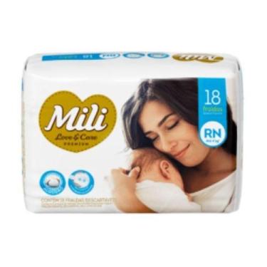 Imagem de Fralda Mili Love & Care Premium Rn Jumbo Com 18 Un