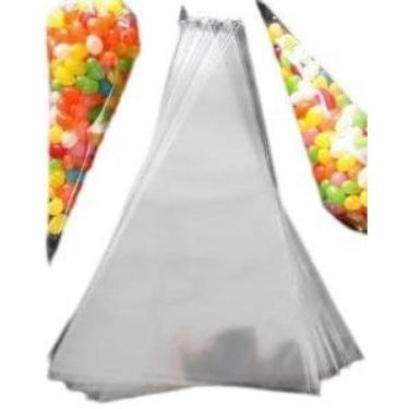 Imagem de Saquinho Cone Incolor Plástico 12X25Cm Poli C/50Un