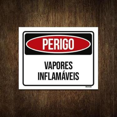 Imagem de Placa Perigo Vapores Inflamáveis 18X23 - Sinalizo.Com