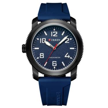 Imagem de Relógio Masculino Mostrador Numerais Quartzo Pulseira de Silicone Impermeavel