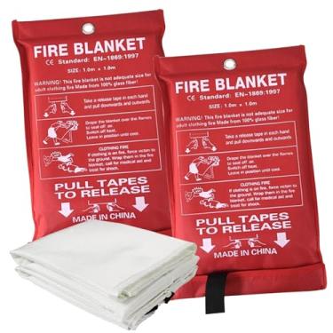 Imagem de Fire Retardant Fiberglass Fire Suppression Blanket Emergência Flame Retardant para Casa e Cozinha Segurança 39x39 Polegadas Reutilizável Fireproof Cover (2 pacote)