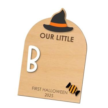 Imagem de Ｂｅｓｇａ Placa de de Halloween Faça Você Mesmo, Cartão de Marco de Madeira, Lembrança de Berçário, Placa de Pequeno Boo para Recém-nascidos, Arte E Arte, Chapéu, Tamanho real