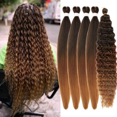 Imagem de Trançando o cabelo Leticia Ombre 1B/30/27, pré-esticado, 26 polegadas