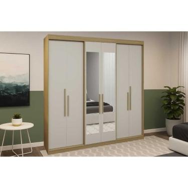 Imagem de Guarda Roupa Casal 6 Portas (2 C/ Espelho) E 2 Gavetas Ph 1804 Cedro/off White - Herval