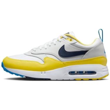 Imagem de Nike Tênis de golfe masculino Air Max 1 '86 OG G NRG (FB9152-100, branco/vermelho desafio/poeira fóton/obsidiana), Branco/Obsidian-tour Yellow-photo Blue-ph, 42 BR