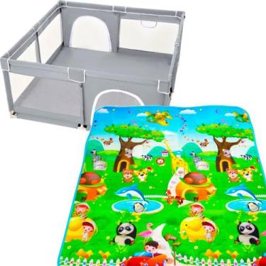 Imagem de Kit Cercadinho Bebe com Tapete Térmico - JOCENTER IMPORTS