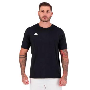 Imagem de Camiseta Masculina Kappa Lawson Esportiva Preto/Branco, Preto, Branco,