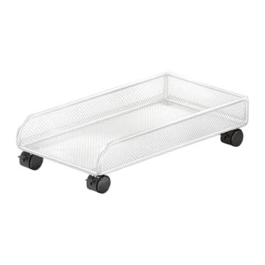 Imagem de YWJLQH Cesta de armazenamento com rodinhas, organizador de banheiro, organizador embaixo do armário para cozinha, White S