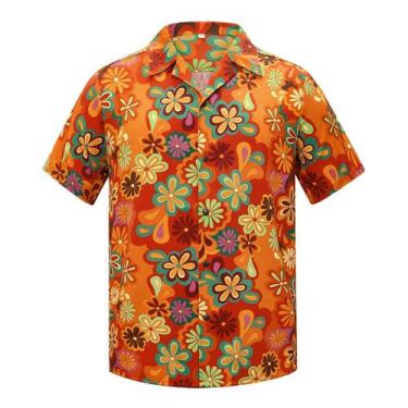 Imagem de Camisa Zando Disco 70s para homens de manga curta com botões