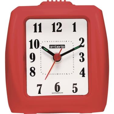Imagem de Despertador Quartz Ambiente Ref: 1600-044 Vermelho Retangular