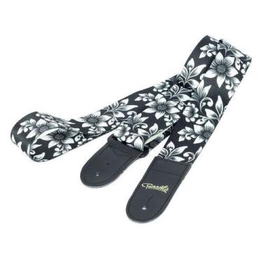 Imagem de Correia Tonante De Poliéster Estampa Floral Branca E Preta - Tn10S