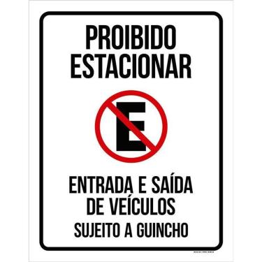 Imagem de Placa Garagem Proibido Estacionar Sujeito Guincho  36X46 