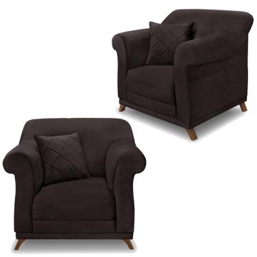 Imagem de Kit 2 Poltronas Decorativas Retro Polo Suede 1102 Ezz