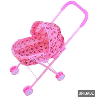 Imagem de Carrinho Para Boneca 55cm Metal Berço Color - Tudo em Caixa