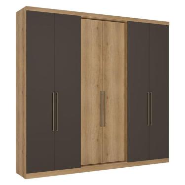 Imagem de Guarda Roupa Casal Passione Ultra 6 Portas Capuccino Cacau Acetinado - THB
