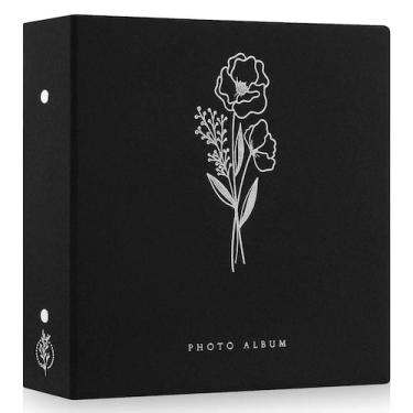 Imagem de Álbum de fotos Lanpn 10x15cm, 600 bolsos, capa de linho preta