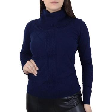Imagem de Blusa Feminina Facinelli By Mooncity Tricot Marinho - 651032-Feminino