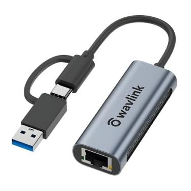 Imagem de Adaptador de Rede USB A/C para RJ45 2.5Gbps Preto, Compatível com Thunderbolt 4/3, Windows e Mac OS