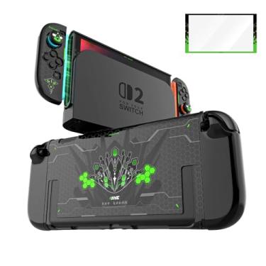 Imagem de IINE Dockable Protective Case for Switch 2, Hard Shell Cover Compatible for NS2, Switch 2 Full Protector with Joypad Grip Covers and 2 Joystick Caps (Protective Case)