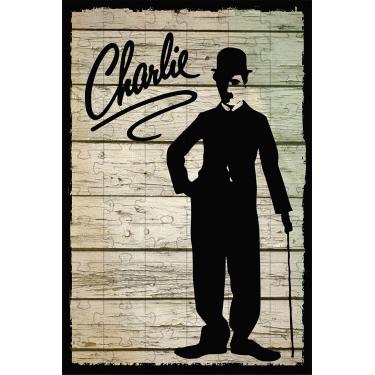 Imagem de Quebra-Cabeça Personalidades da História Charles Chaplin de 150 peças MDF