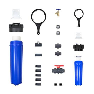 Imagem de Aquasana Pacote de pré-filtro, pós-filtro e kit de montagem de baixa manutenção | Filtro de sedimentos de longa duração de 50,8 cm | Captura sujeira, ferrugem e lodo | WH-LM-Install | para sistemas