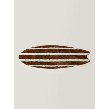 Imagem de WENSHUO Tapete em forma de prancha de surf (caramelo e menta, 125 cm C × 45 cm L, forma de prancha de surf, listras de caramelo e menta)