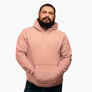 Imagem de Moletom Unissex Flanelado Peluciado Blusa Feminino Masculino Canguru L