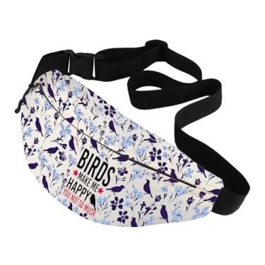 Imagem de CMNIM Pochete fofa de pássaros, presente de pássaro para amantes de pássaros Make Me Happy You Not So Much Bolsa transversal para cintura para pássaros nerd presentes, 251022 Bird W, Diversidade
