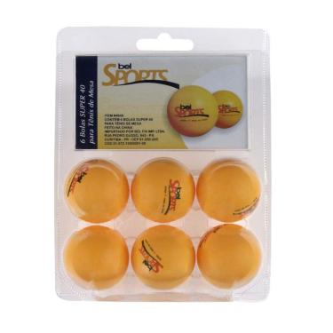 Imagem de Bola de Ping Pong Super Kit com 06 Infantil Bel Fix 40 mm