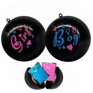 Imagem de Bola Cha Revelaçao Fraldas Sexo Bebe Criança Menina Menino Festa Famil