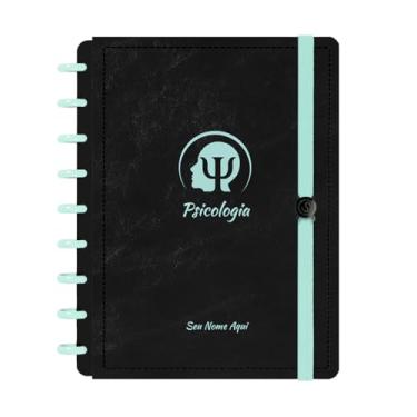 Imagem de Caderno De Disco Iscool Inteligente Personalizado 80 Folhas Profissões Preto Verde Oceano Psicologia Médio M