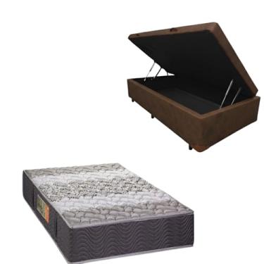 Imagem de Cama Box Baú Blindada com Colchão de Espuma Orthopedic - Solteiro 88x188 (CORINO MARROM)