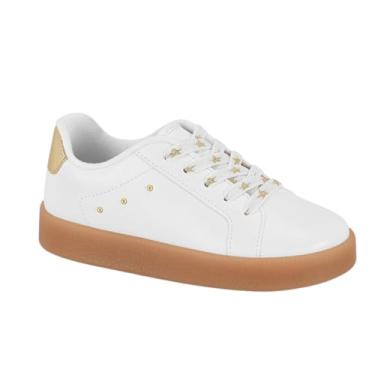 Imagem de Tênis Infantil Feminino Casual Branco Solado Marrom Borracha Original (Branco, BR, Criança de 4 a 8 anos, Numérico, 29)