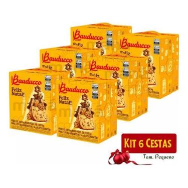 Imagem de 6 Cesta De Natal Bauducco Pequena 15 Itens Nota Fiscal - Higipack