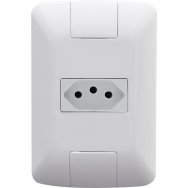 Imagem de Kit 4 Conjunto 4x2 1 Tomada 2p+t Tramontina 10a 250v Branco